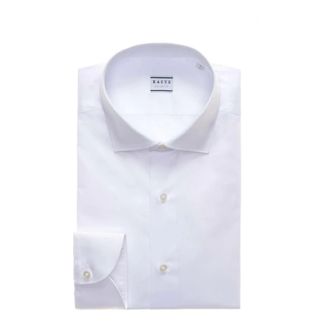 Xacus Formal Shirts, male, White, Size: 4XL Camicia Collo francese piccolo Tinta Unita Twill tailor fit