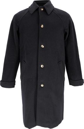 A.P.C. A. P.C. Ethan Single-Breasted Coat in Black Wool