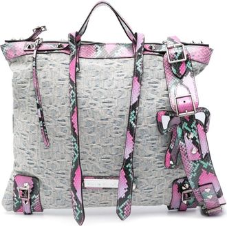 Acne Studios monogram-jacquard denim tote bag - unisex - Cotton/Cotton/Polyester - One Size - Blue