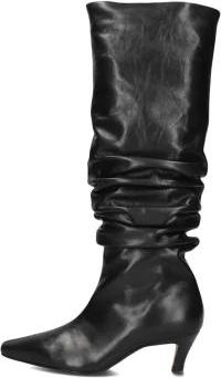 Inuovo Elegante Winterlaarzen met Kegelhak - Dames - Hoge Laarzen - Zwart - 39 EU - Wol - Schoenen
