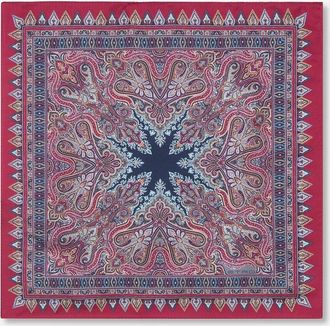 Etro Quadratische Seidenpochette mit Fantasiemuster Fedora