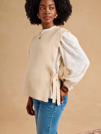 Envie de Fraise Umstands-Pullunder beige meliert