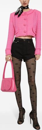 Dolce & Gabbana Womens Fuchsia Tweed Blazer - Pink - Size EU 44 (Womens)