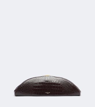 MUGLER Lua croc-effect leather clutch