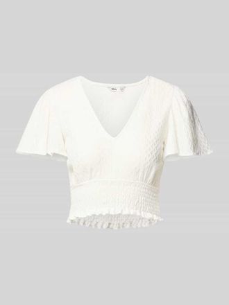 Only Regular Fit Crop Top mit Smok-Detail Modell HANNAH in Offwhite, Gr&ouml;&szlig;e XL