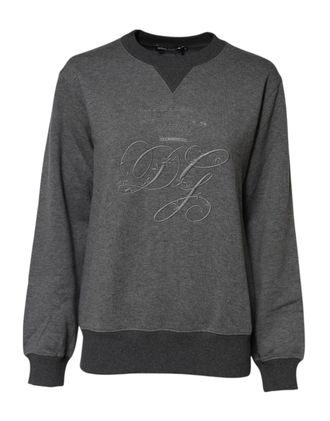 Dolce & Gabbana Gray DG Logo Embroidered Pullover Womens Sweater