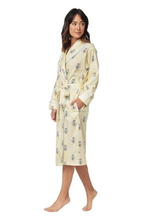 The Cats Pajamas Luxe Pima Shawl Collar Robe in Queen Bee Honey at Nordstrom, Size Medium