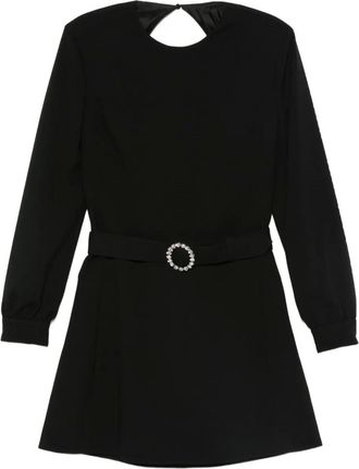 Saint Laurent Mini-jurk met verfraaide ceintuur - Zwart