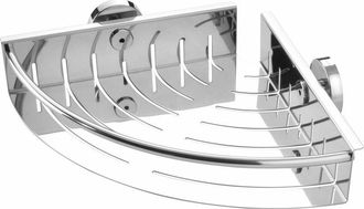 Tiger 304730346 - Supporto per sapone, modello Boston, da angolo, grande, in acciaio INOX lucido