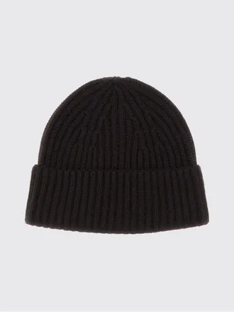 Lisa Yang Ribbed 100% Cashmere Beanie Hat with Turn-up Cuff