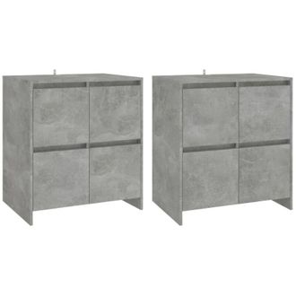 vidaXL Vidaxl - Credenze 2 pz Grigio Cemento 70x41x75 cm in Legno Multistrato