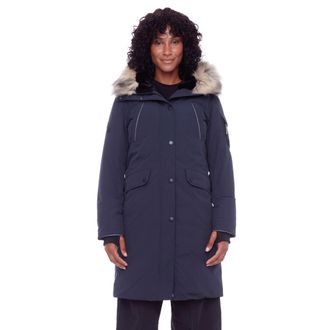 Alpine North LAURENTIAN - Vegan Down Long Parka Winter with Faux Fur Hood in Navy at Nordstrom, Size X-Large