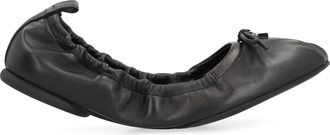 Hogan Womens Leather Ballet Flats Black Ballerina Shoes