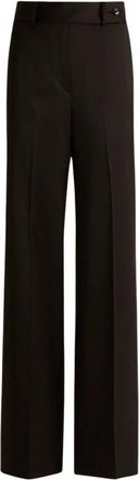 Kiton Gedurfde Wol Palazzo Broek - Dames - Wijde Broeken - Bruin - S - Wol - Broeken