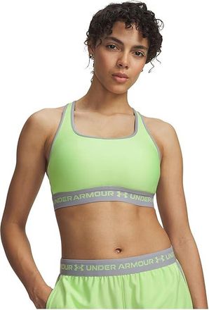 Under Armour Crossback Mid Impact Bra Womens Lingerie Lumos Lime/Mod Gray/Lumos Lime : LG (US 12-14), Polyester/Elastane