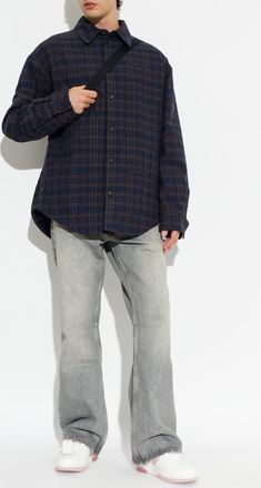 Off-white Jeans With Flared Legs, Mens, Grey