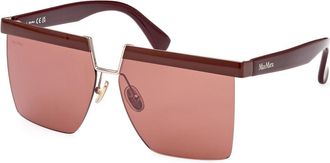 Max Mara MM0071 69S Womens Sunglasses Burgundy Size 60