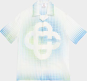 Casablanca x Martin Naumann Mens Dots Linen Short-Sleeve Shirt