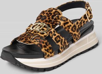 Liu Jo Sandalette mit Label-Applikation und Plateausohle in Sand, Gr&ouml;&szlig;e 38