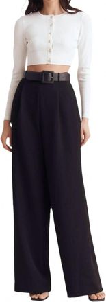 Toccin Hailey Wide Leg Trouser In Jet Black