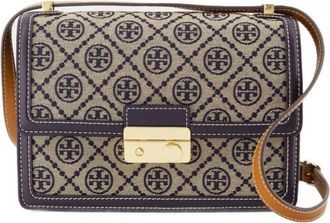 Tory Burch T Monogram Schoudertas - Dames - Schoudertassen - Veelkleurig - ONE Size - Katoen - Tassen