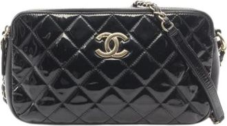 Chanel Pre-owned Patent Leather Shoulder Bag - unisex - Vintage Schoudertas - Zwart - ONE Size - Leer - Vintage