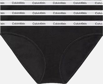 Calvin Klein Womens 3-Pack Modern Logo Bikini Briefs, Black - Size: 20/32in