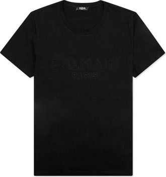 Balmain Logo Embossed Cotton T Shirt, Size Medium
