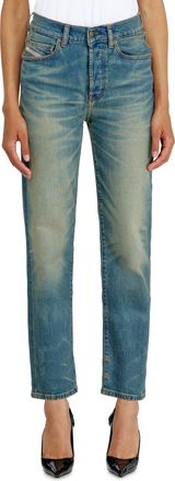 Diesel Regular Jeans High Waist 1981 D-Went, Medium blue, Button fly