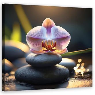 Artgeist Quadro Su Tela, Pietre E Fiori Orientali - 50x50