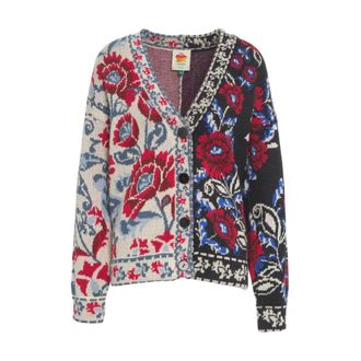 Farm Rio FARM Rio, Cardigans, female, Multicolor, S, Valentina V Neck Knit Cardigan
