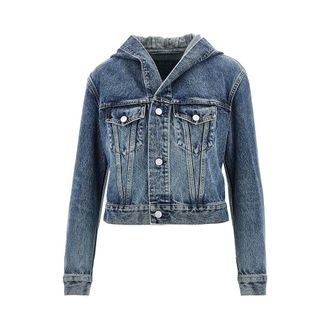 Alaia Hooded denim jacket Woman S