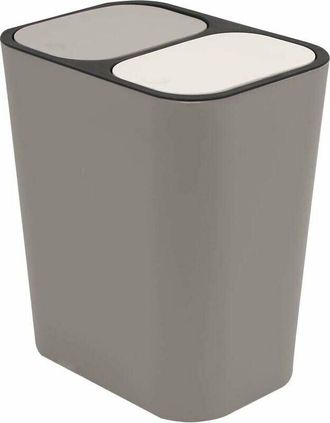 Gabrielle Gabrielle - Contenedor De Basura Doble Para Reciclaje, Rectangular, De Pl&aacute;stico, Con Bot&oacute;n Pulsador Y Compartimento Doble Para Cocina, Oficina Y Hogar