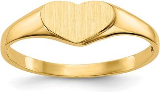 Diamond2Deal 14k Yellow Gold Closed Back Heart Signet Ring