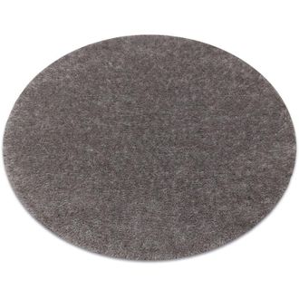RugsX Rugsx - Carpet buenos circle 6646 shaggy plain, single color grey grey round 150 cm