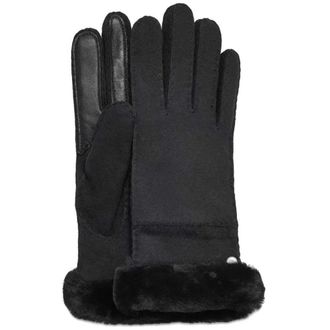 UGG Ugg Seamed Glove Womens Black Leather Sheepskin Lined Touch Screen FROG382
