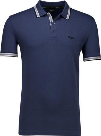 HUGO BOSS Tops, Heren, Blauw, M, Blauw poloshirt korte mouw