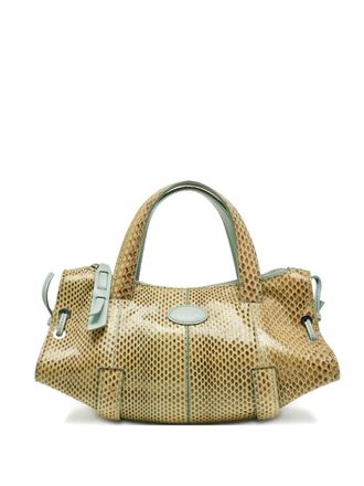 Tod's Leren shopper met python-reli&euml;f - Beige