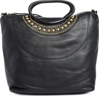 Hobo Maggie Studded Satchel Bag in Black at Nordstrom Rack