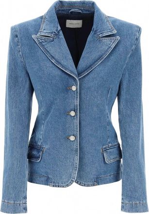Magda Butrym Womens Single-Breasted Jacket In Blue
