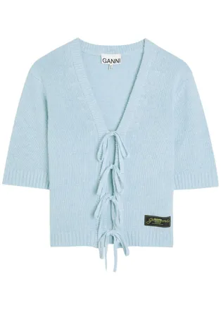 Ganni Future Wool-blend Cardigan - Blue - S (UK8-10 / S)