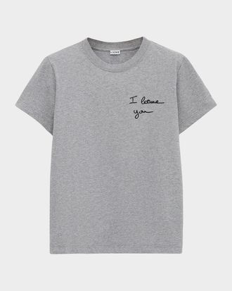 Loewe Logo Embroidered Short-Sleeve Cotton T-Shirt