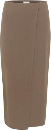 Soaked In Luxury Rokken, Dames, Bruin, XL, Elegante Morel Rok Slim-Fit Klassieke Stijl