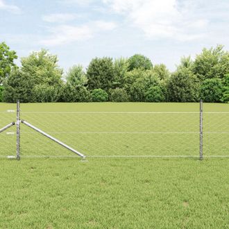 Berkfield Home Hexagon Fence 0.8x10 m Galvanised Steel in Silver
