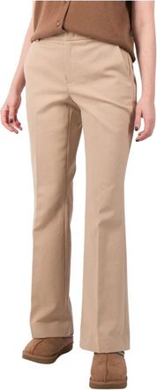 Vince Katoenen Stretch Boot Cut Broek - Dames - Wijde Broeken - Beige - M - Katoen - Broeken