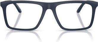 Emporio Armani 53mm Square Optical Glasses in Matte Blue /Demo Lens at Nordstrom