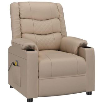 vidaXL Poltrona Reclinabile Cappuccino in Similpelle Vidaxl