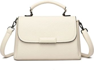 Generic Compatible For Leather Ladies Handbags Female Messenger Tote Bags Women Shoulder Crossbody Sac(Beige)