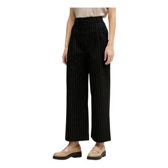 Benetton Dames, Broeken, Zwart, Maat: L Viscose