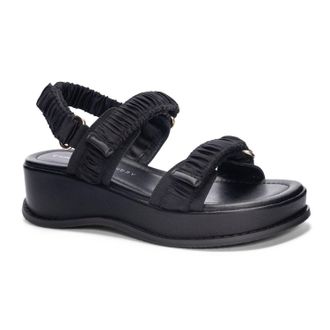 Chinese Laundry Womens Cashy Casual Sandal In Black Satin